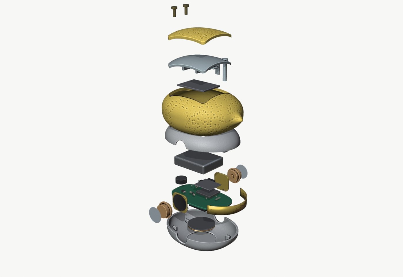 Exploded view of the parts inside